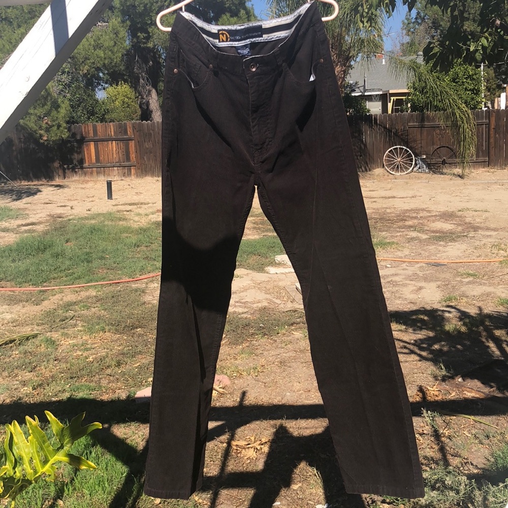 Nautica Jeans Men Corduroy Coffee Brown Pants